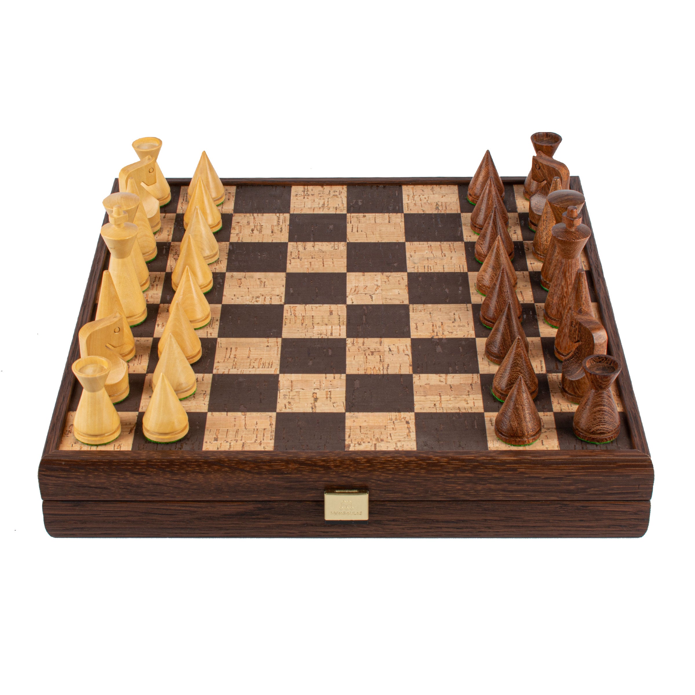 Spiky Cactus Chess Set & Pieces With Hip Flask and Stirrup Shot Cups order in Wooden Presentation Box FREE Engraving 574