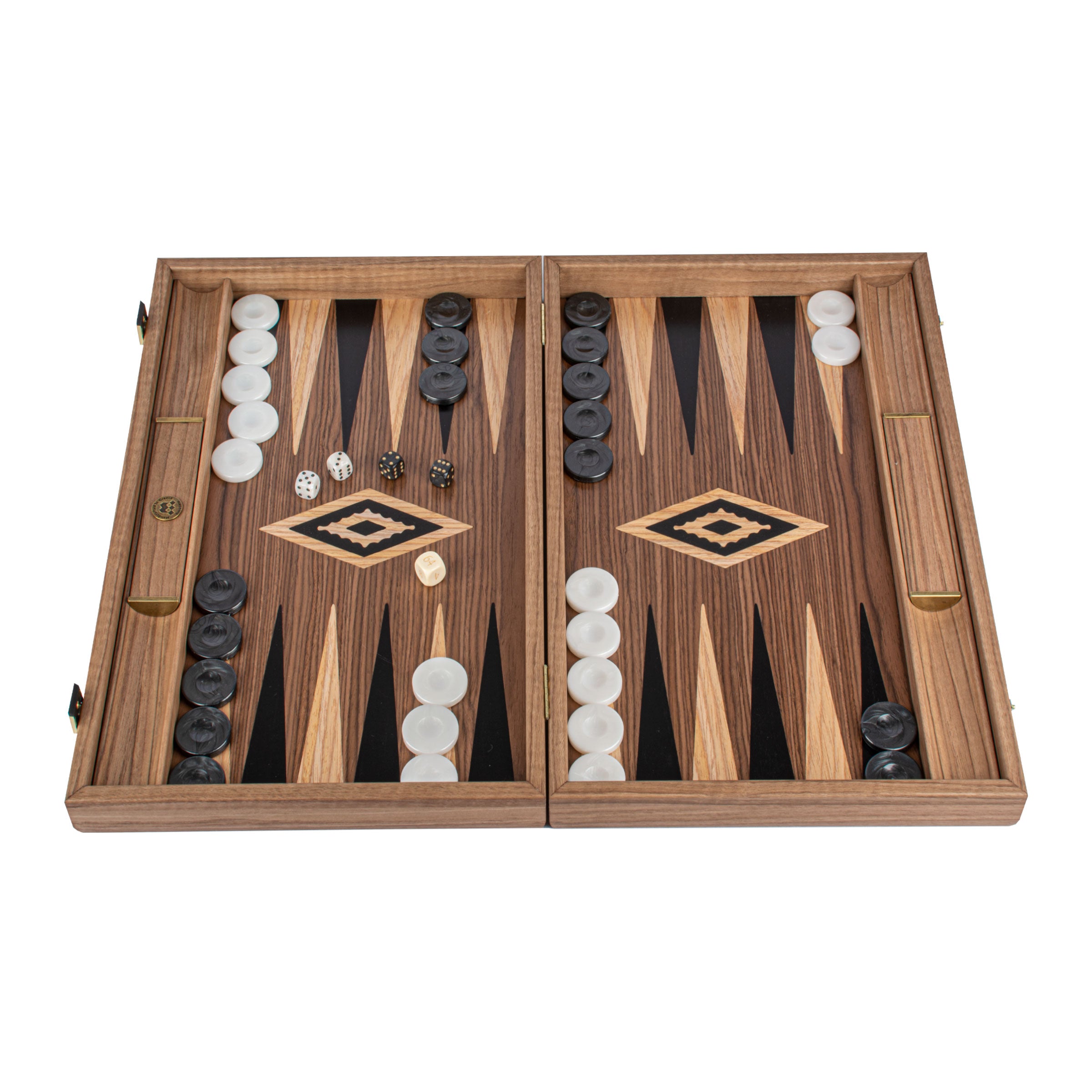 AMERICAN WALNUT Backgammon - MANOPOULOS Chess & Backgammon