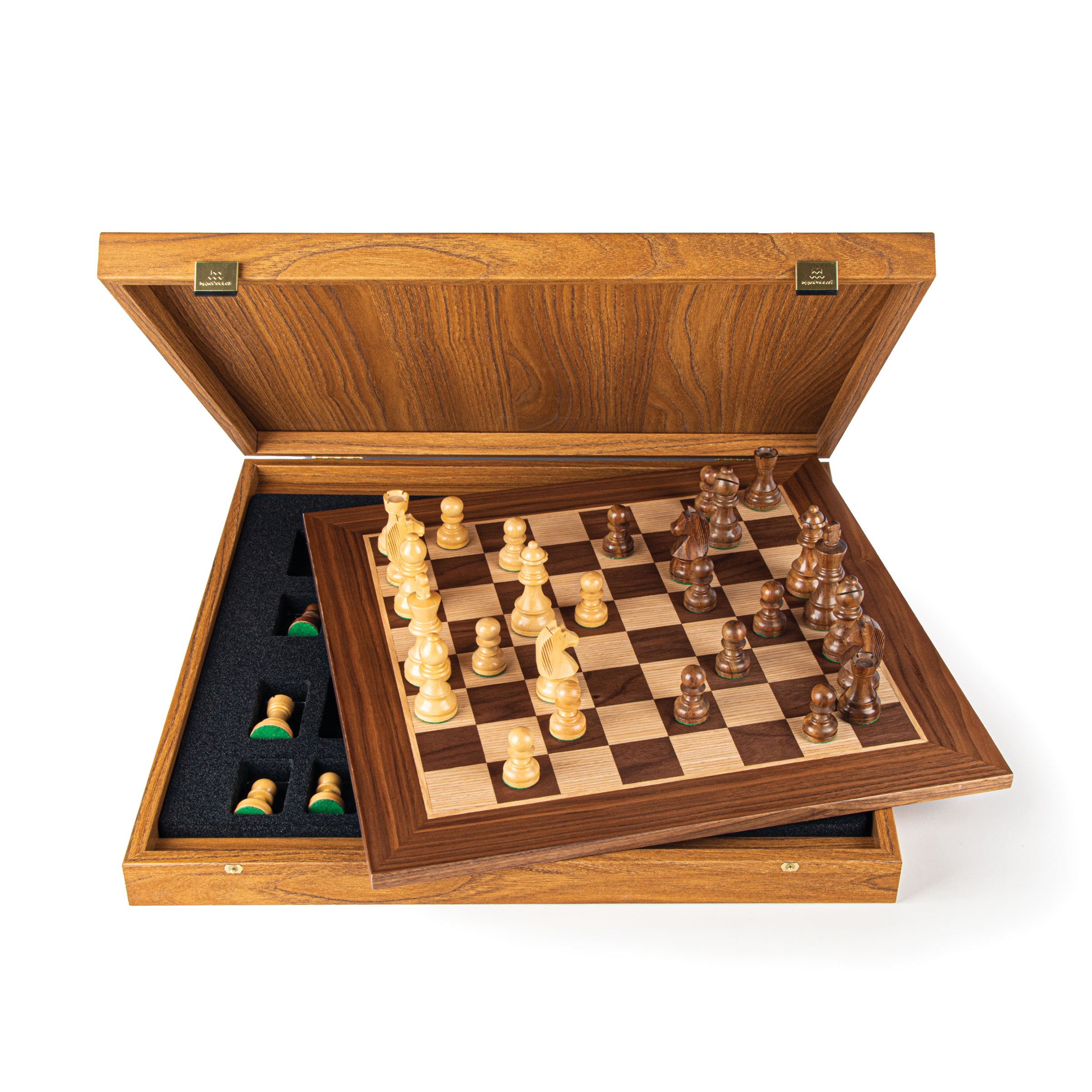 Wooden Chess Set 12/15 Inch 30/37 Cm Mosaic / Walnut / -  Norway