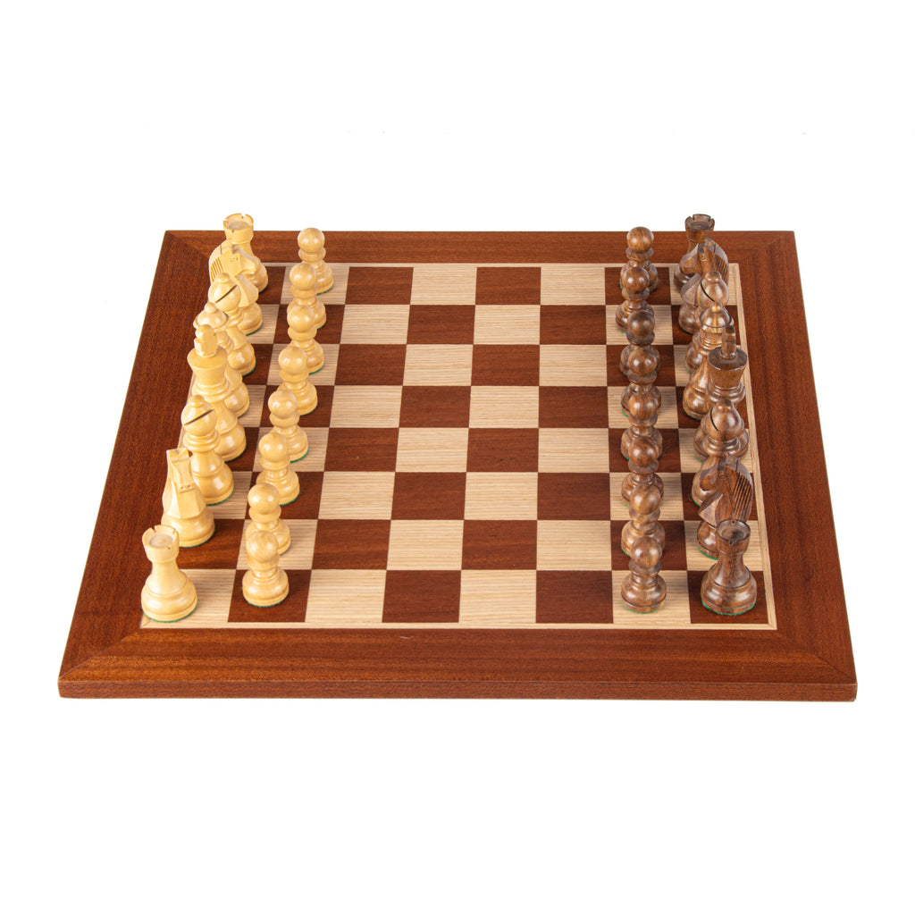 BAUHAUS STYLE Terracotta & White Chess set 40x40cm (Medium) with chessmen  8.5cm King