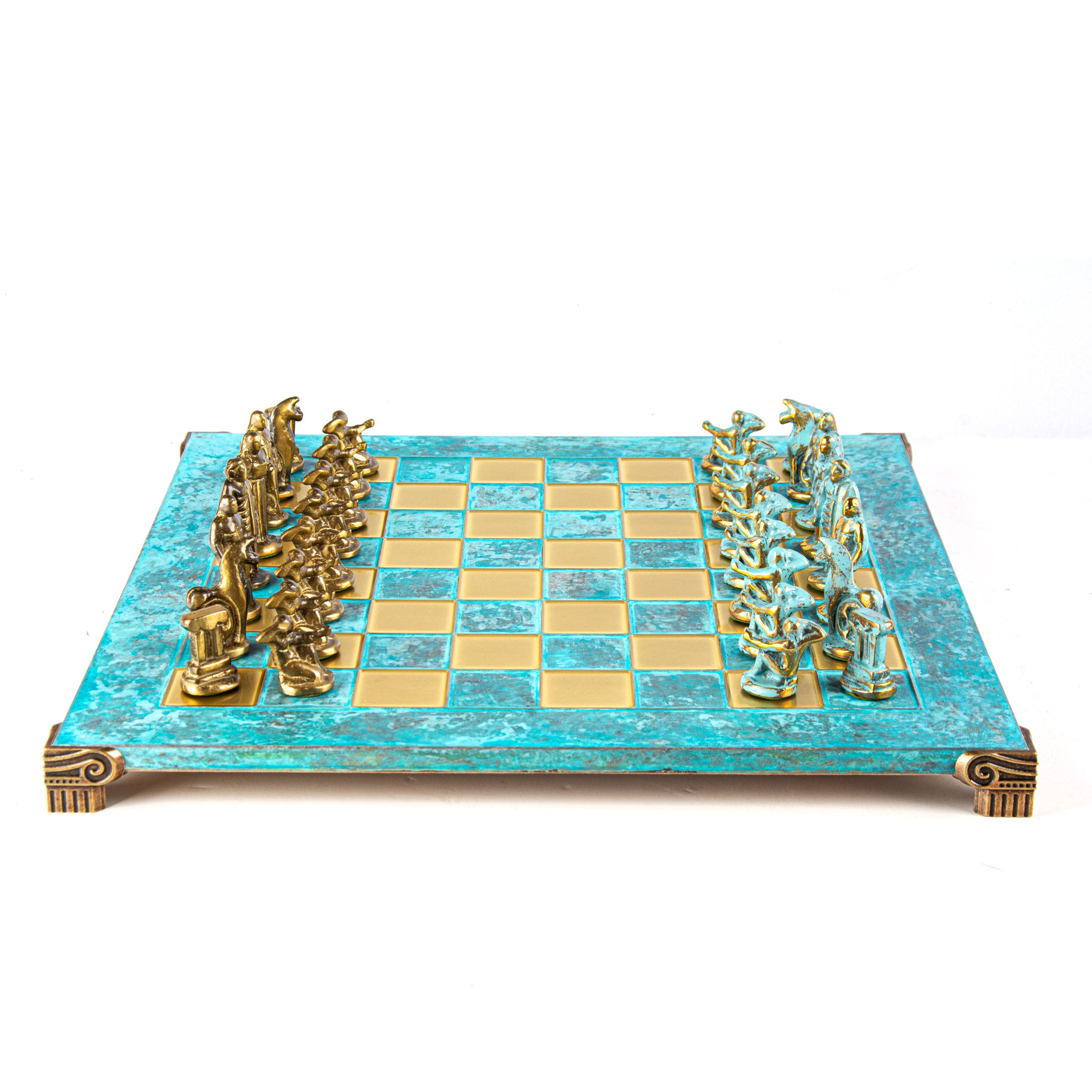 BAUHAUS STYLE Terracotta & White Chess set 40x40cm (Medium) with chessmen  8.5cm King