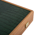 Premium Handcrafted Leatherette Crocodile Tote Backgammon Set - Green, Mocha & Ivory - Premium Backgammon from MANOPOULOS Chess & Backgammon - Just €215! Shop now at MANOPOULOS Chess & Backgammon