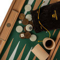 Premium Handcrafted Leatherette Crocodile Tote Backgammon Set - Green, Mocha & Ivory - Premium Backgammon from MANOPOULOS Chess & Backgammon - Just €215! Shop now at MANOPOULOS Chess & Backgammon