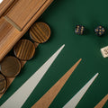 Premium Handcrafted Leatherette Crocodile Tote Backgammon Set - Green, Mocha & Ivory - Premium Backgammon from MANOPOULOS Chess & Backgammon - Just €215! Shop now at MANOPOULOS Chess & Backgammon