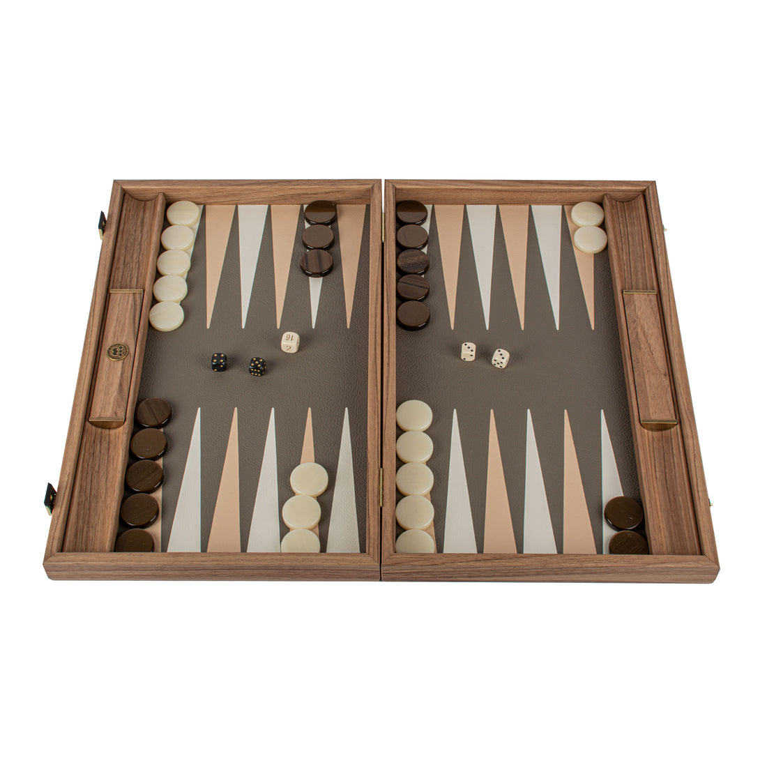 Premium Handcrafted Leatherette Crocodile Tote Backgammon Set - Grey Beige, Ivory & Sand - Premium Backgammon from MANOPOULOS Chess & Backgammon - Just €215! Shop now at MANOPOULOS Chess & Backgammon