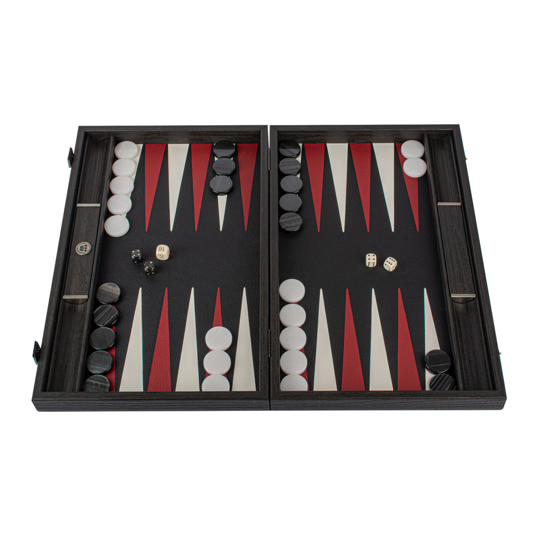 Premium Handcrafted Leatherette Crocodile Tote Backgammon Set - Burgundy Red, Black & Ice White - Premium Backgammon from MANOPOULOS Chess & Backgammon - Just €215! Shop now at MANOPOULOS Chess & Backgammon