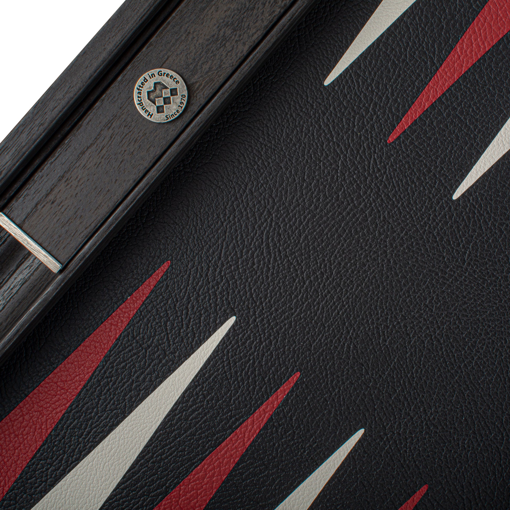 Premium Handcrafted Leatherette Crocodile Tote Backgammon Set - Burgundy Red, Black & Ice White - Premium Backgammon from MANOPOULOS Chess & Backgammon - Just €215! Shop now at MANOPOULOS Chess & Backgammon