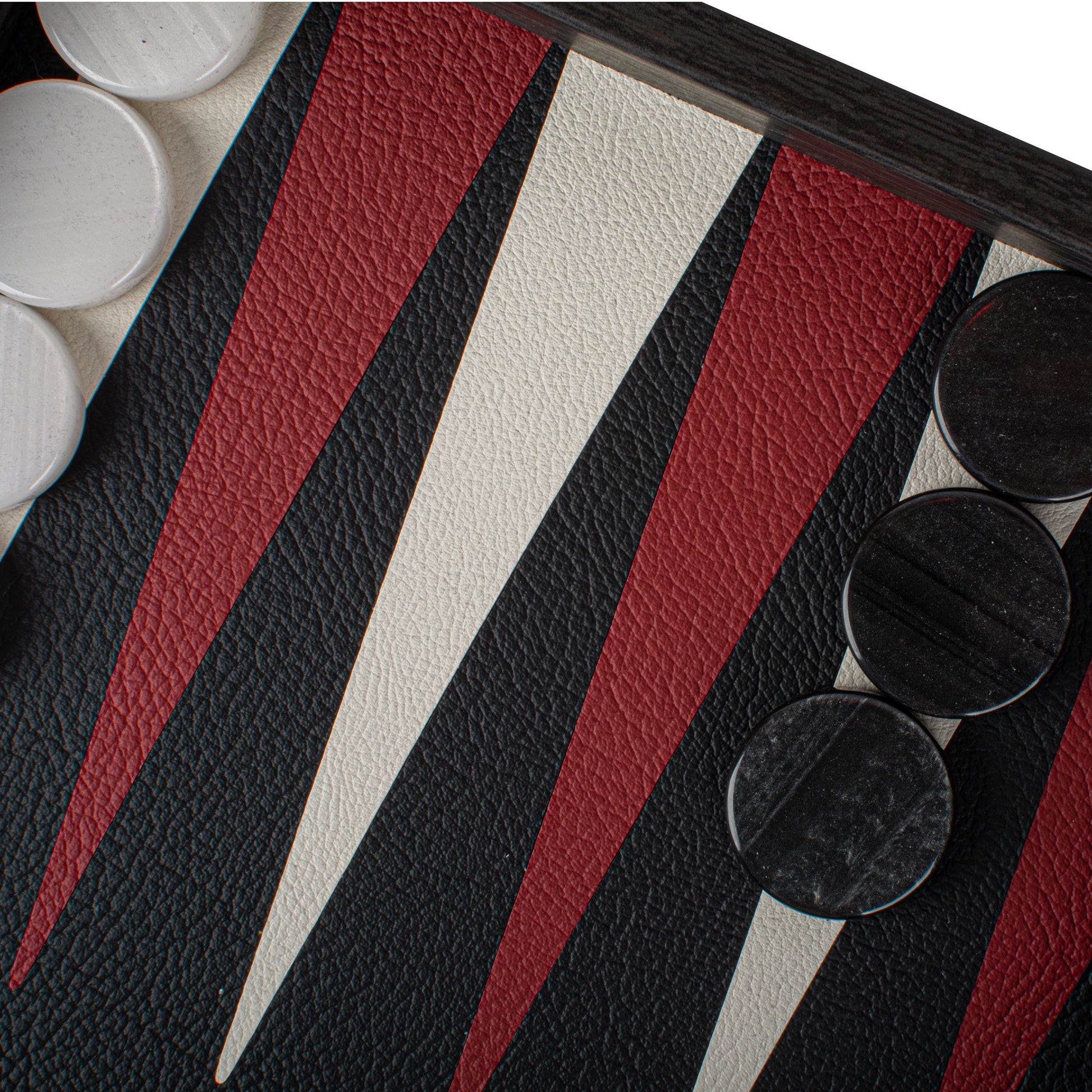 Premium Handcrafted Leatherette Crocodile Tote Backgammon Set - Burgundy Red, Black & Ice White - Premium Backgammon from MANOPOULOS Chess & Backgammon - Just €215! Shop now at MANOPOULOS Chess & Backgammon