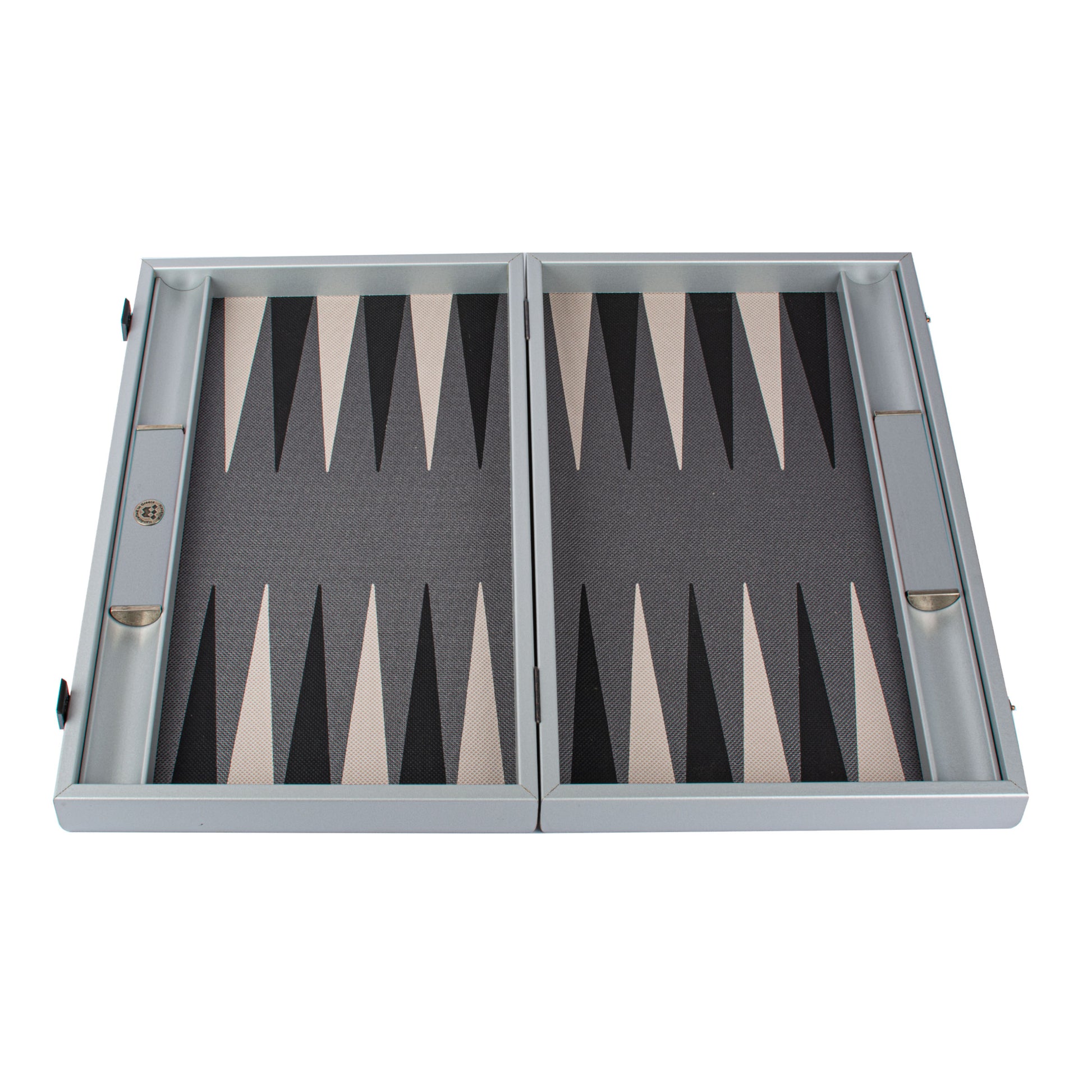 Premium Leatherette Futuristic Design Backgammon Set - Silver, Black & White - Premium Backgammon from MANOPOULOS Chess & Backgammon - Just €254! Shop now at MANOPOULOS Chess & Backgammon