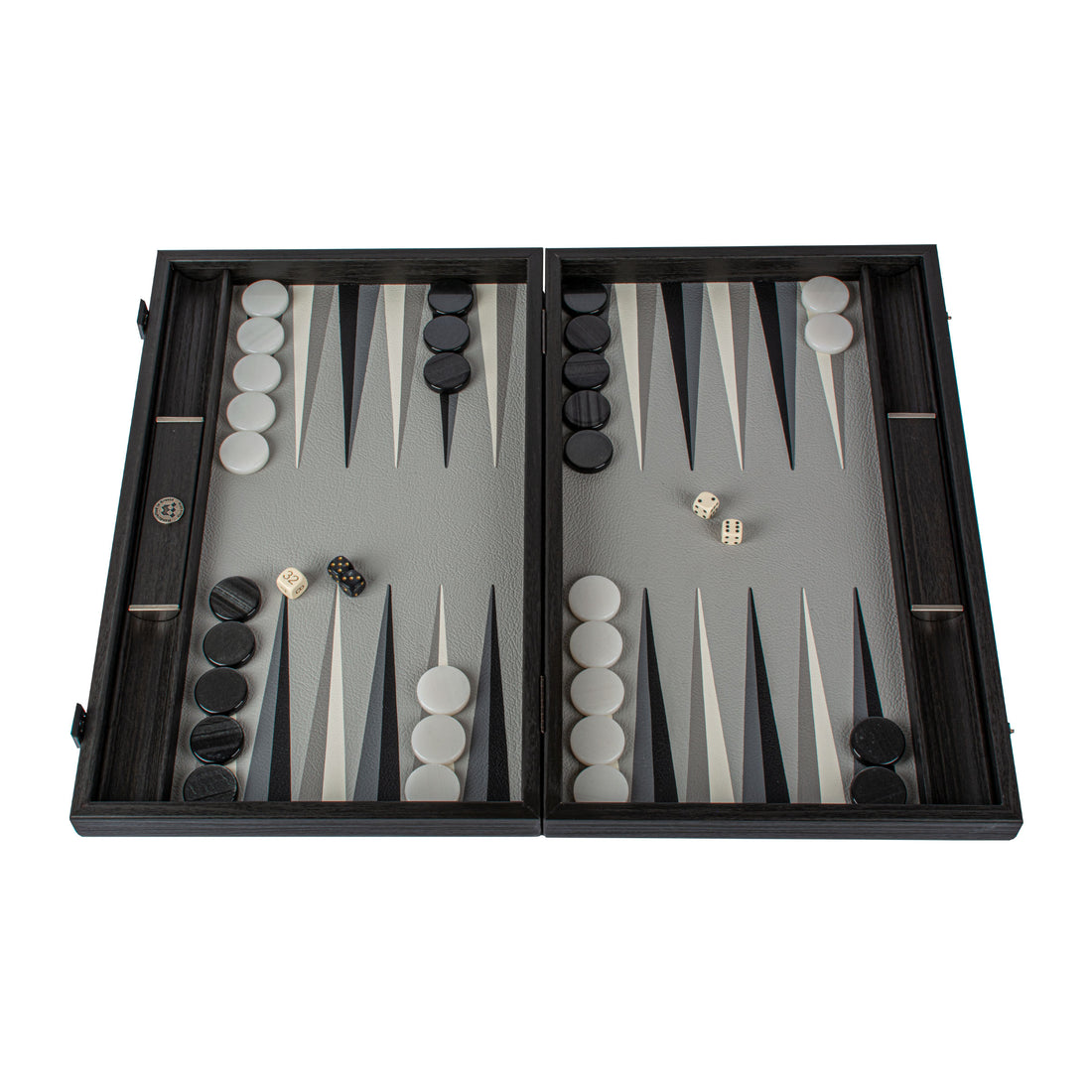 Premium Leatherette Trilogy of Grey Backgammon Set - Luxury Game with Leatherette Finish - Premium Backgammon from MANOPOULOS Chess & Backgammon - Just €254! Shop now at MANOPOULOS Chess & Backgammon