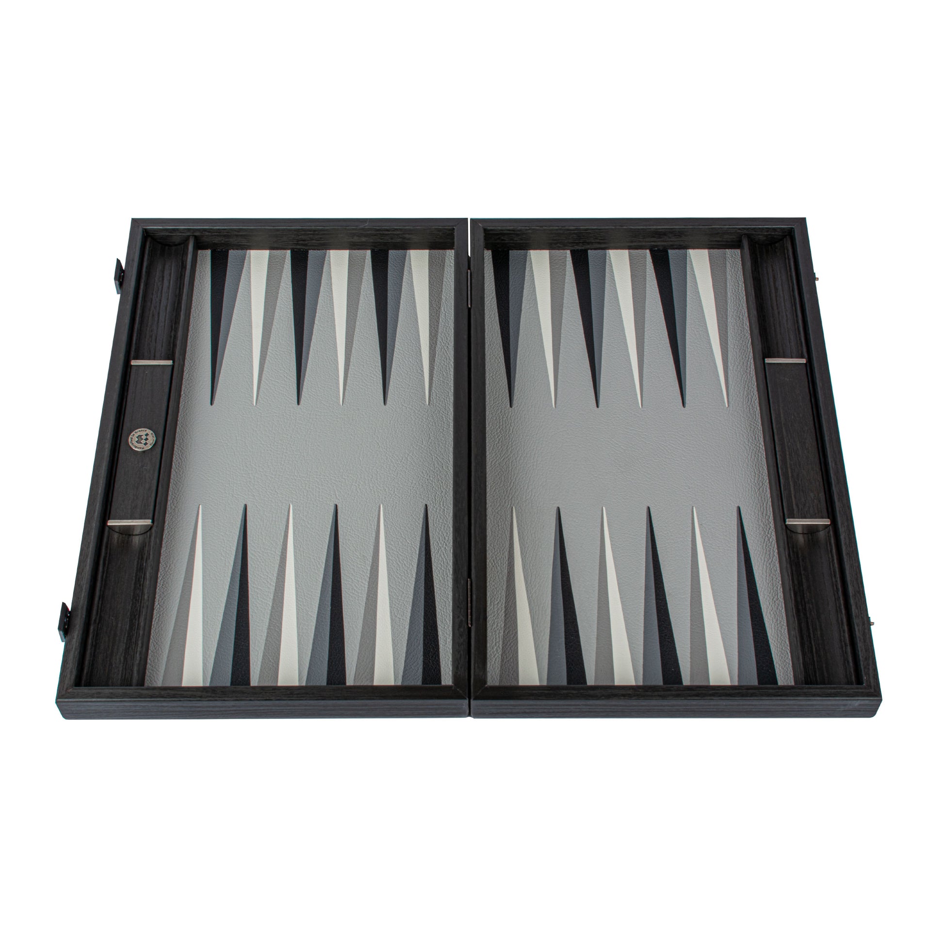 Premium Leatherette Trilogy of Grey Backgammon Set - Luxury Game with Leatherette Finish - Premium Backgammon from MANOPOULOS Chess & Backgammon - Just €254! Shop now at MANOPOULOS Chess & Backgammon