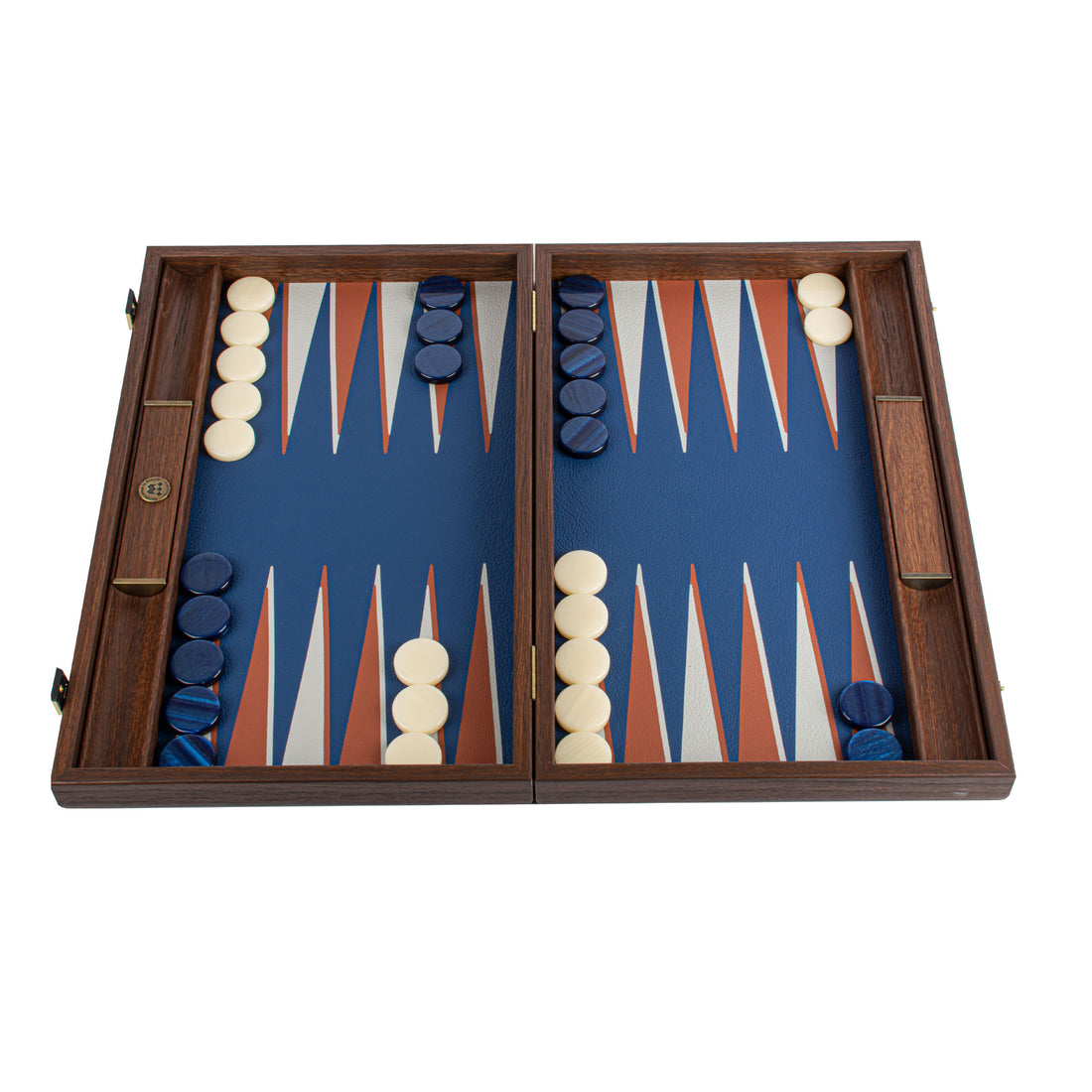 Handcrafted Royal Blue & Terracotta Backgammon Set - Premium Backgammon from MANOPOULOS Chess & Backgammon - Just €169! Shop now at MANOPOULOS Chess & Backgammon