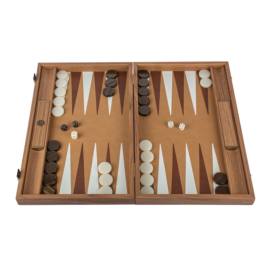 Premium Handcrafted Leatherette Snake Tote Backgammon Set - Ivory, White & Dark Brown - Premium Backgammon from MANOPOULOS Chess & Backgammon - Just €215! Shop now at MANOPOULOS Chess & Backgammon