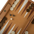 Premium Handcrafted Leatherette Snake Tote Backgammon Set - Ivory, White & Dark Brown - Premium Backgammon from MANOPOULOS Chess & Backgammon - Just €215! Shop now at MANOPOULOS Chess & Backgammon