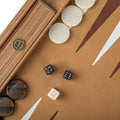 Premium Handcrafted Leatherette Snake Tote Backgammon Set - Ivory, White & Dark Brown - Premium Backgammon from MANOPOULOS Chess & Backgammon - Just €215! Shop now at MANOPOULOS Chess & Backgammon