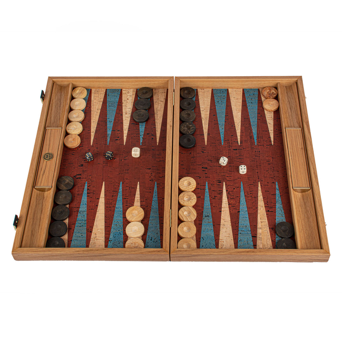 RED NATURAL CORK Backgammon (with oak wood checkers) - Premium Backgammon from MANOPOULOS Chess & Backgammon - Just €118! Shop now at MANOPOULOS Chess & Backgammon