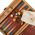 Premium Handcrafted Red Natural Cork Backgammon Set with Oak Wood Checkers - Premium Backgammon from MANOPOULOS Chess & Backgammon - Just €97.80! Shop now at MANOPOULOS Chess & Backgammon