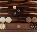 Premium Handcrafted Ebony Macassar Backgammon Set - Walnut & Oak Points - Premium Backgammon from MANOPOULOS Chess & Backgammon - Just €299! Shop now at MANOPOULOS Chess & Backgammon