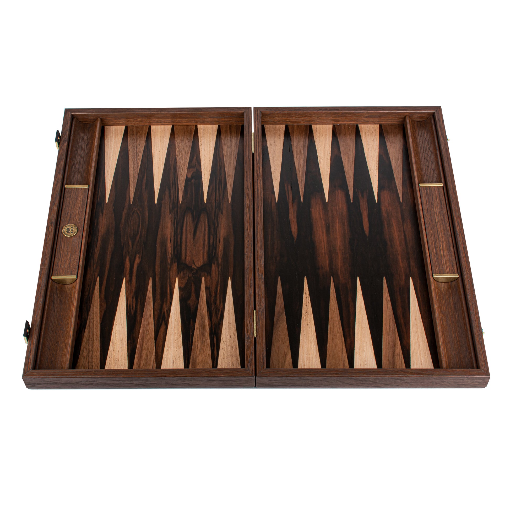 Premium Handcrafted Ebony Macassar Backgammon Set - Walnut & Oak Points - Premium Backgammon from MANOPOULOS Chess & Backgammon - Just €299! Shop now at MANOPOULOS Chess & Backgammon