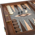 Premium Handcrafted Pearly Grey Vavona Backgammon Set - Luxury Board Game with Oak & Wenge Accents - Premium Backgammon from MANOPOULOS Chess & Backgammon - Just €218! Shop now at MANOPOULOS Chess & Backgammon