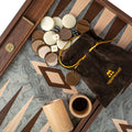 Premium Handcrafted Pearly Grey Vavona Backgammon Set - Luxury Board Game with Oak & Wenge Accents - Premium Backgammon from MANOPOULOS Chess & Backgammon - Just €218! Shop now at MANOPOULOS Chess & Backgammon