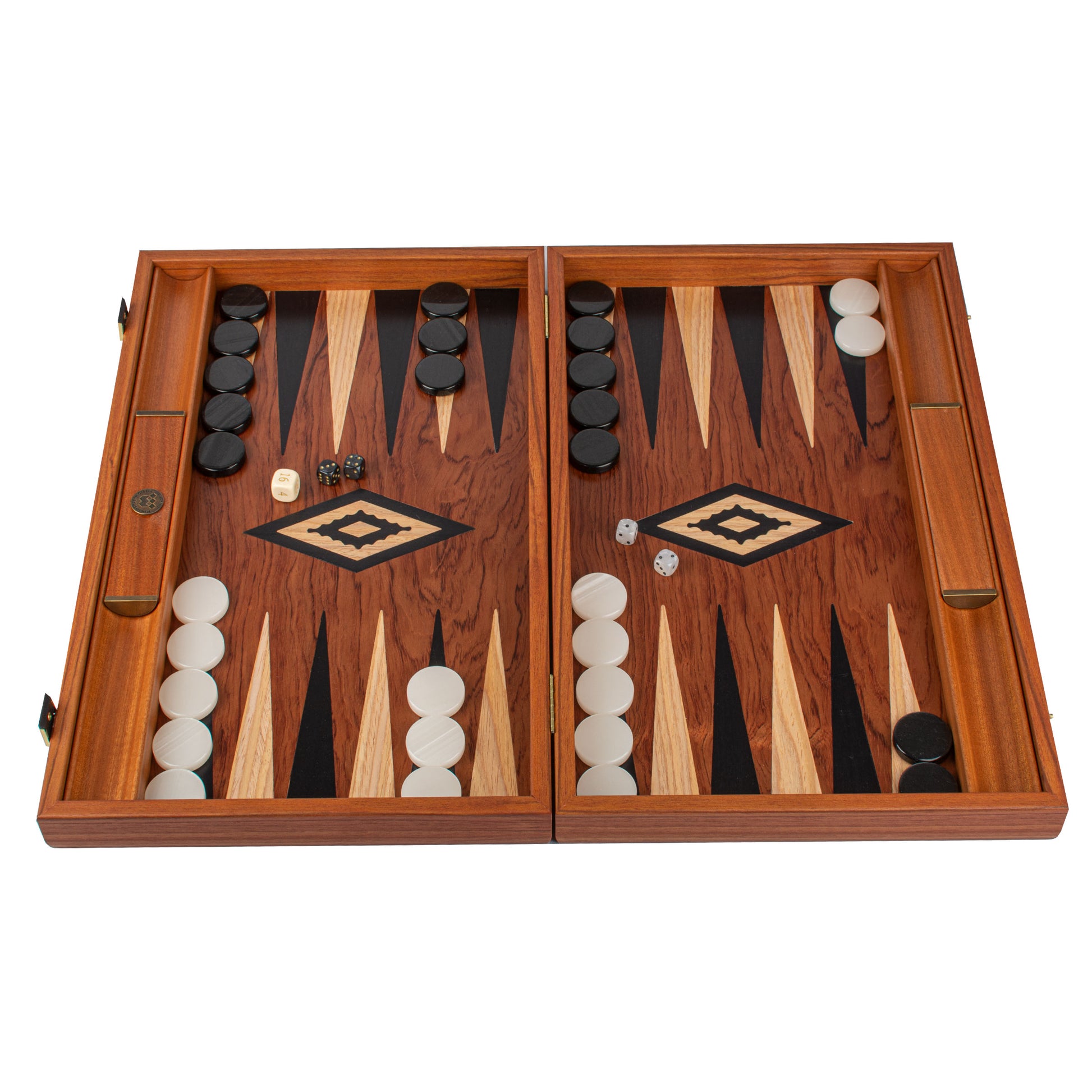 Premium Handcrafted Rosewood Backgammon Set - Black & Oak Points - Premium Backgammon from MANOPOULOS Chess & Backgammon - Just €218! Shop now at MANOPOULOS Chess & Backgammon