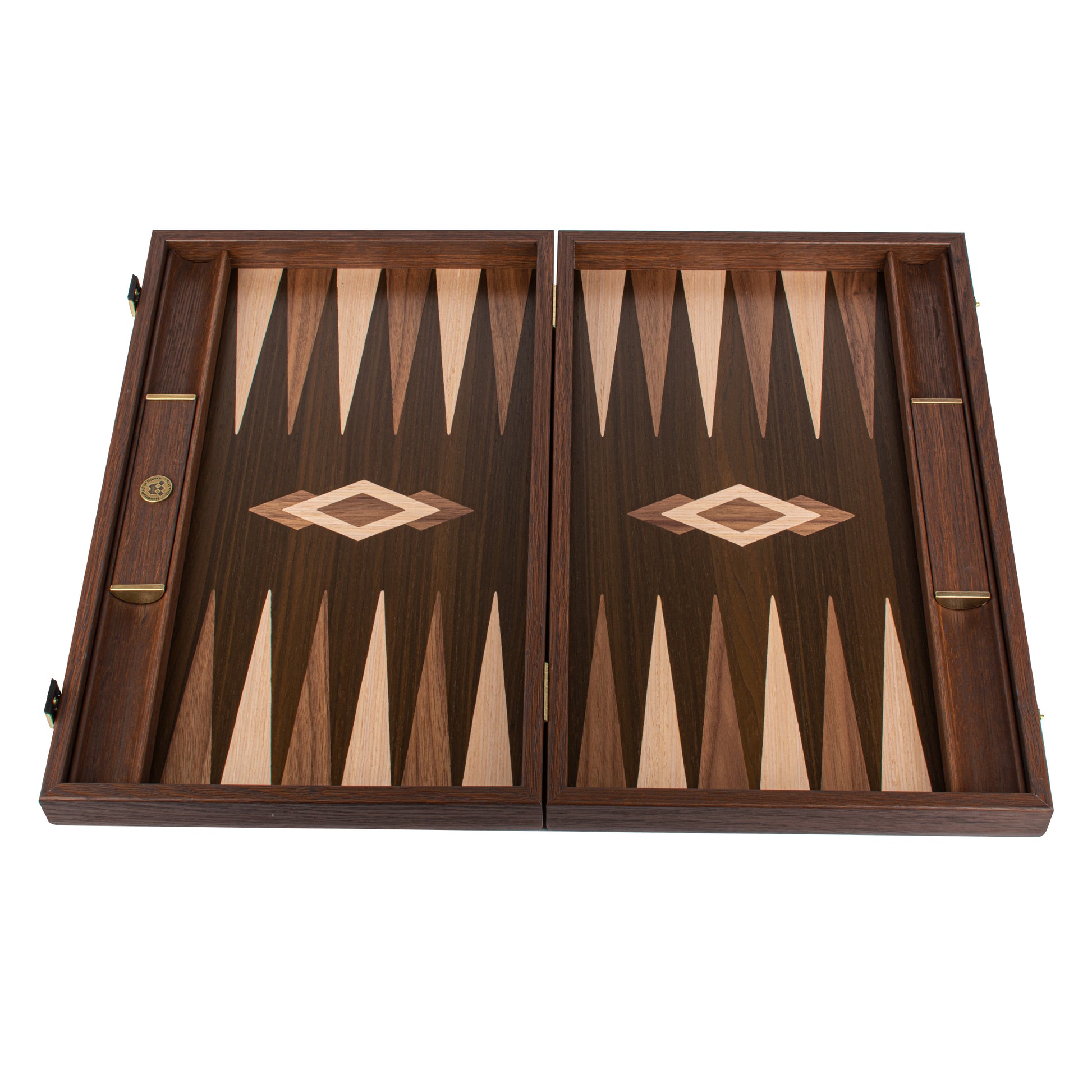 Premium Handcrafted Ziricote Bookmatch Backgammon Set - Thermo Oak, Walnut & Oak Points - Premium Backgammon from MANOPOULOS Chess & Backgammon - Just €299! Shop now at MANOPOULOS Chess & Backgammon