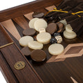 Premium Handcrafted Ziricote Bookmatch Backgammon Set - Thermo Oak, Walnut & Oak Points - Premium Backgammon from MANOPOULOS Chess & Backgammon - Just €299! Shop now at MANOPOULOS Chess & Backgammon