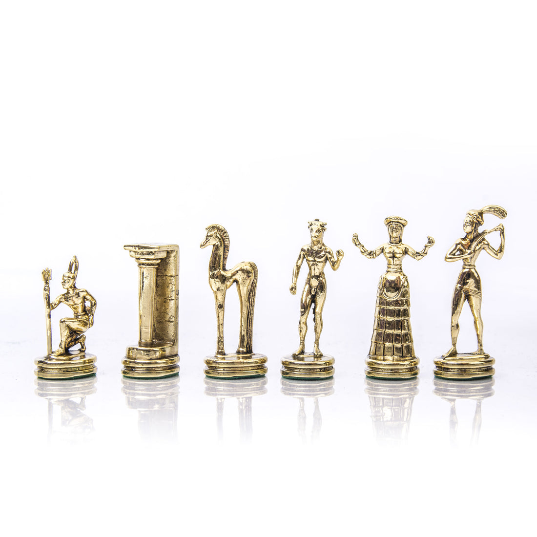 Handcrafted Chessmen Set - Minoan Warrior, Gold & Silver (Medium) - Premium Chess from MANOPOULOS Chess & Backgammon - Just €95! Shop now at MANOPOULOS Chess & Backgammon