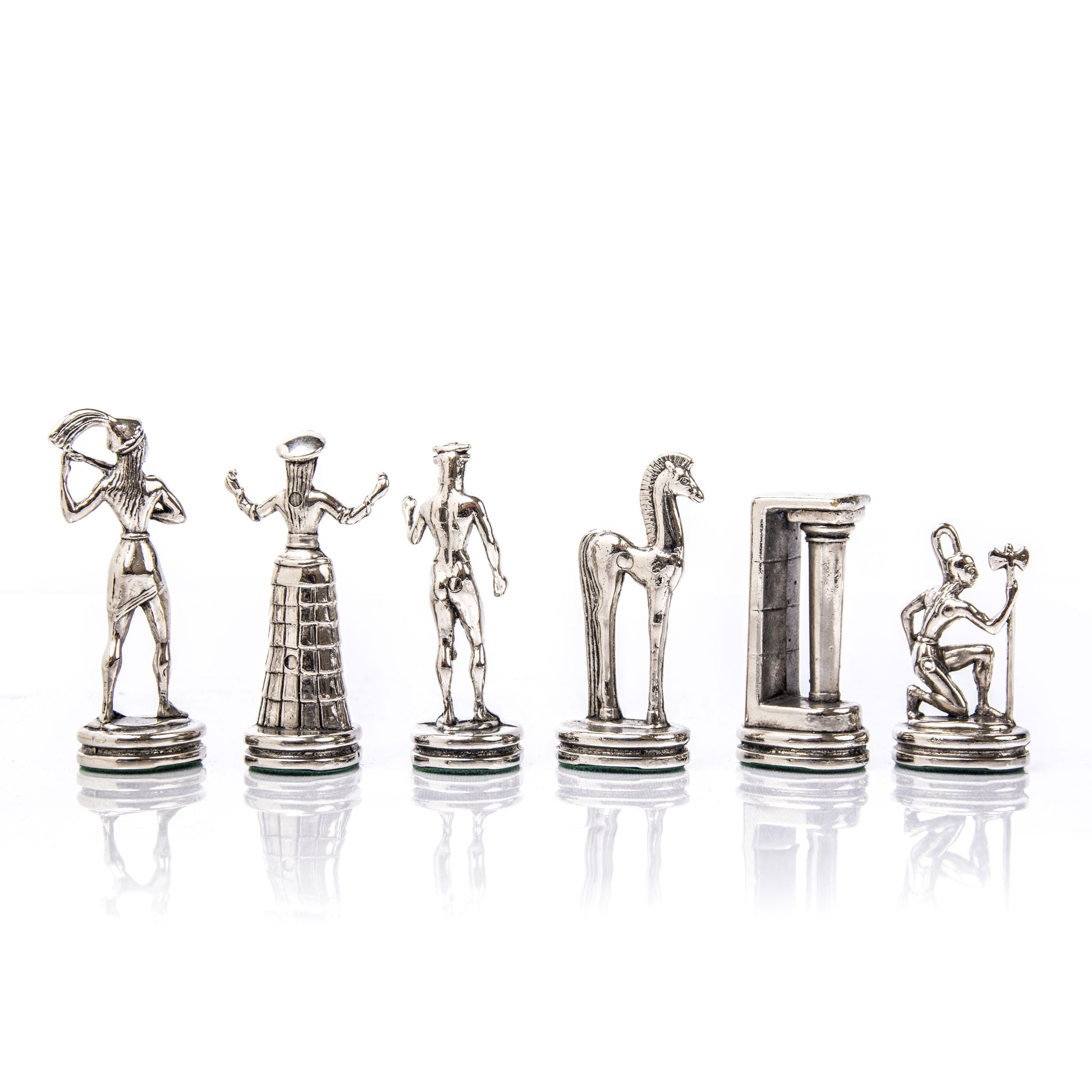 Handcrafted Chessmen Set - Minoan Warrior, Gold & Silver (Medium) - Premium Chess from MANOPOULOS Chess & Backgammon - Just €95! Shop now at MANOPOULOS Chess & Backgammon