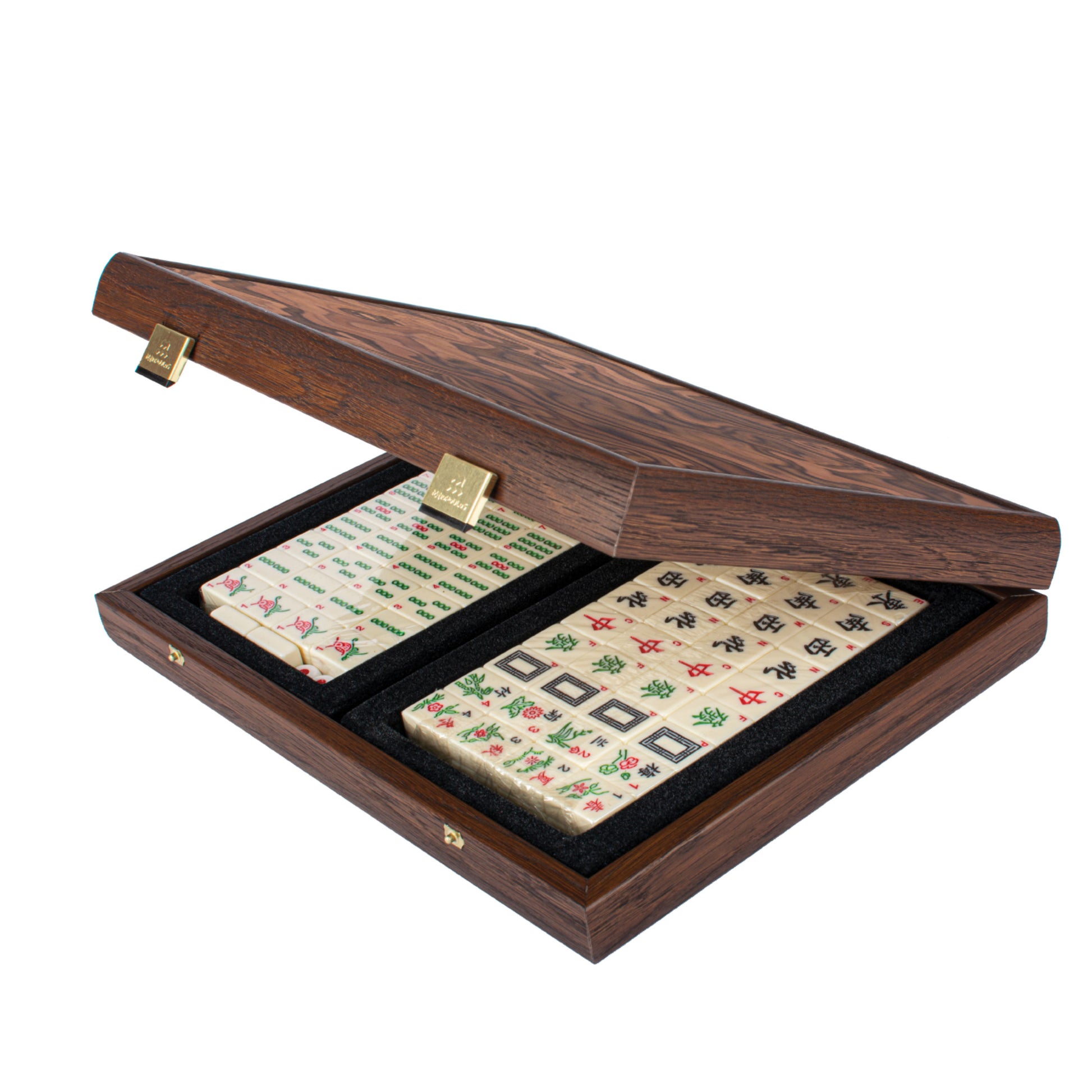 Luxury Mahjong Tiles Set in California Walnut Burl Case - Premium Dominoes from MANOPOULOS Chess & Backgammon - Just €155! Shop now at MANOPOULOS Chess & Backgammon