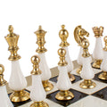 Handcrafted Classic Metal Staunton Chess Set with Pearl Elements, Black & White (Large) - Premium Chess from MANOPOULOS Chess & Backgammon - Just €393! Shop now at MANOPOULOS Chess & Backgammon