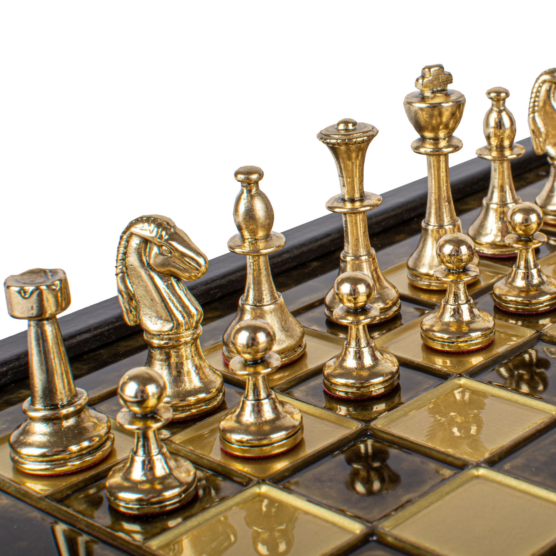 Handcrafted Classic Metal Staunton Chess Set in Wooden Box with Storage – Gold & Silver (Small) - Premium Chess from MANOPOULOS Chess & Backgammon - Just €145! Shop now at MANOPOULOS Chess & Backgammon