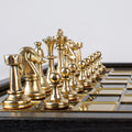 Handcrafted Classic Metal Staunton Chess Set in Wooden Box with Storage – Gold & Silver (Small) - Premium Chess from MANOPOULOS Chess & Backgammon - Just €145! Shop now at MANOPOULOS Chess & Backgammon