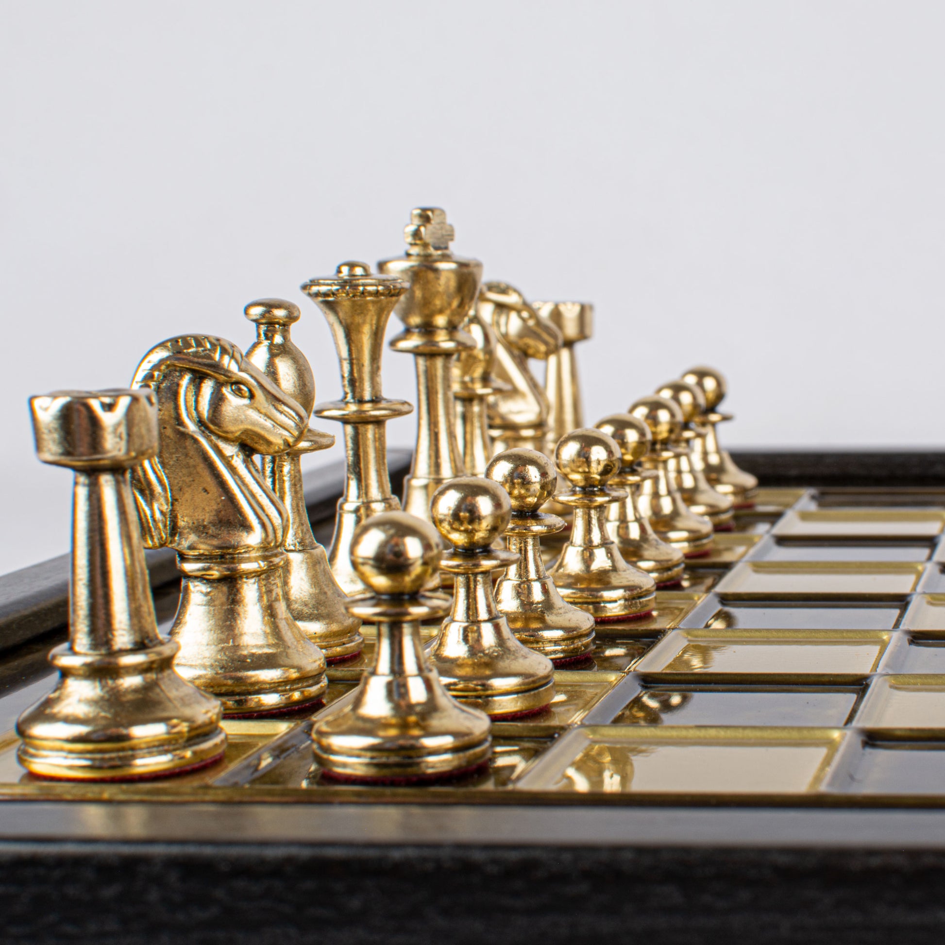 Handcrafted Classic Metal Staunton Chess Set in Wooden Box with Storage – Gold & Silver (Small) - Premium Chess from MANOPOULOS Chess & Backgammon - Just €145! Shop now at MANOPOULOS Chess & Backgammon