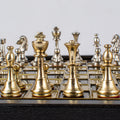 Handcrafted Classic Metal Staunton Chess Set in Wooden Box with Storage – Gold & Silver (Small) - Premium Chess from MANOPOULOS Chess & Backgammon - Just €145! Shop now at MANOPOULOS Chess & Backgammon