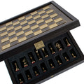 Handcrafted Classic Metal Staunton Chess Set in Wooden Box with Storage – Gold & Silver (Small) - Premium Chess from MANOPOULOS Chess & Backgammon - Just €145! Shop now at MANOPOULOS Chess & Backgammon