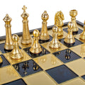 Handcrafted Classic Metal Staunton Chess Set in Wooden Box with Storage - Gold & Silver (Large) - Premium Chess from MANOPOULOS Chess & Backgammon - Just €239! Shop now at MANOPOULOS Chess & Backgammon