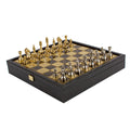 Handcrafted Classic Metal Staunton Chess Set in Wooden Box with Storage – Gold & Silver (Medium) - Premium Chess from MANOPOULOS Chess & Backgammon - Just €183! Shop now at MANOPOULOS Chess & Backgammon