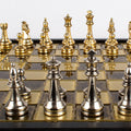 Handcrafted Classic Metal Staunton Chess Set in Wooden Box with Storage – Gold & Silver (Medium) - Premium Chess from MANOPOULOS Chess & Backgammon - Just €183! Shop now at MANOPOULOS Chess & Backgammon