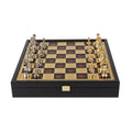 Handcrafted Classic Metal Staunton Chess Set in Wooden Box with Storage – Gold & Silver (Medium) - Premium Chess from MANOPOULOS Chess & Backgammon - Just €183! Shop now at MANOPOULOS Chess & Backgammon