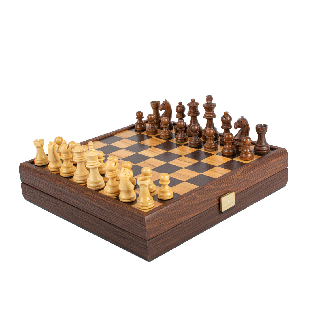 Handcrafted Olive Burl Chess Set - 27x27cm with Staunton Chessmen (6.4cm King) - Premium Chess from MANOPOULOS Chess & Backgammon - Just €144! Shop now at MANOPOULOS Chess & Backgammon