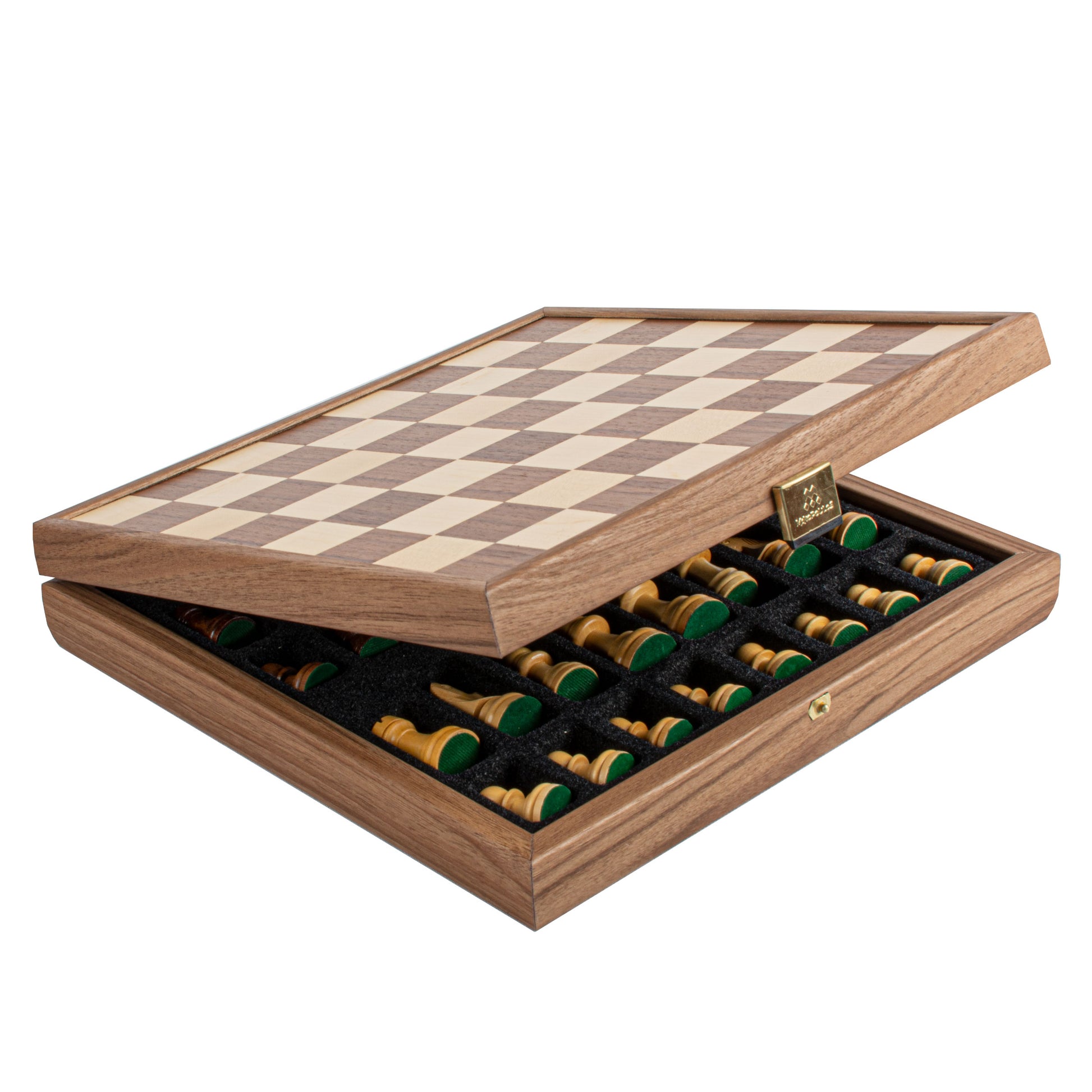 Handcrafted Walnut Chess Set - 27x27cm with Staunton Chessmen (6.4cm King) - Premium Chess from MANOPOULOS Chess & Backgammon - Just €123! Shop now at MANOPOULOS Chess & Backgammon