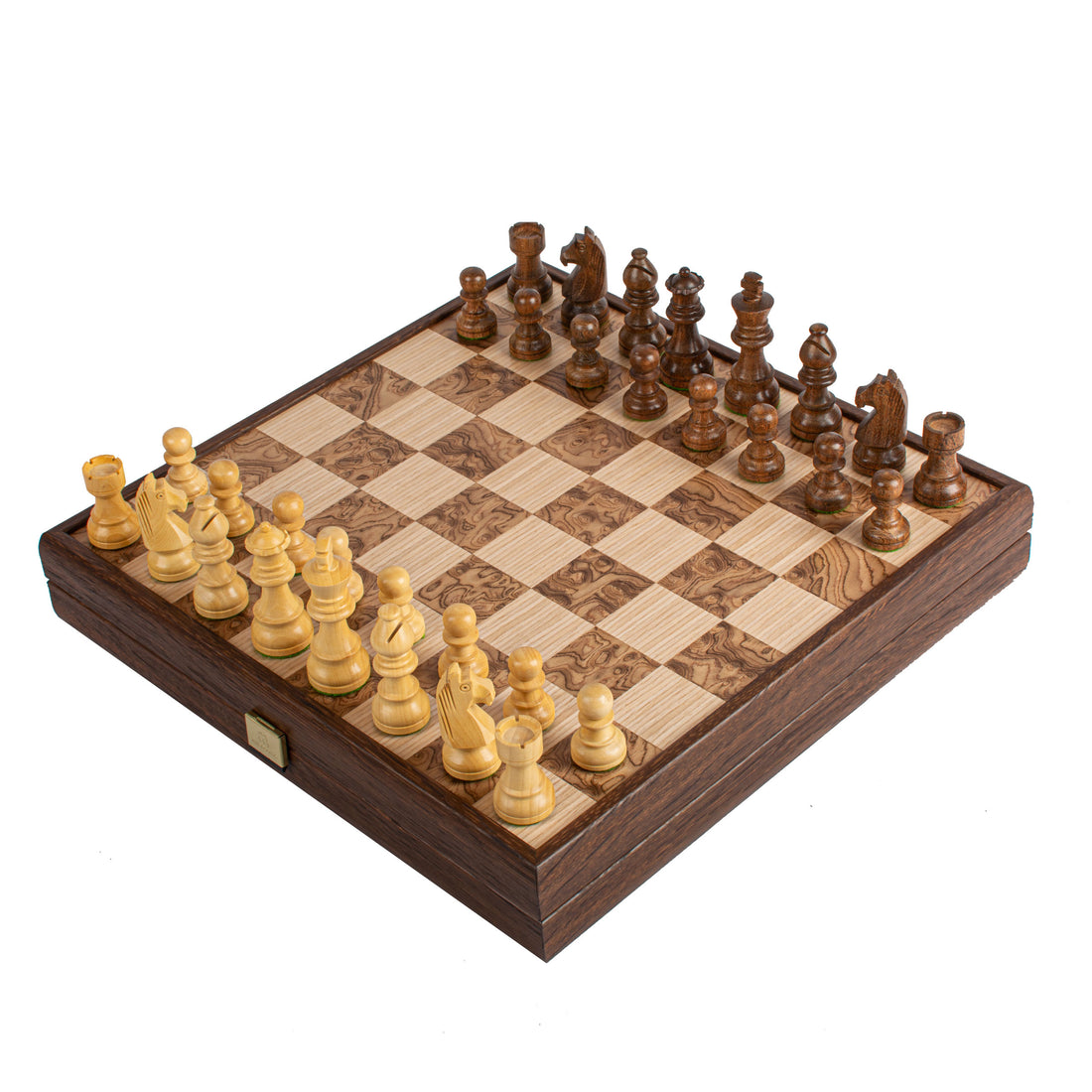 Handcrafted Walnut Burl Chess Set - 35x35cm with Staunton Chessmen (7.6cm King) - Premium Chess from MANOPOULOS Chess & Backgammon - Just €168! Shop now at MANOPOULOS Chess & Backgammon