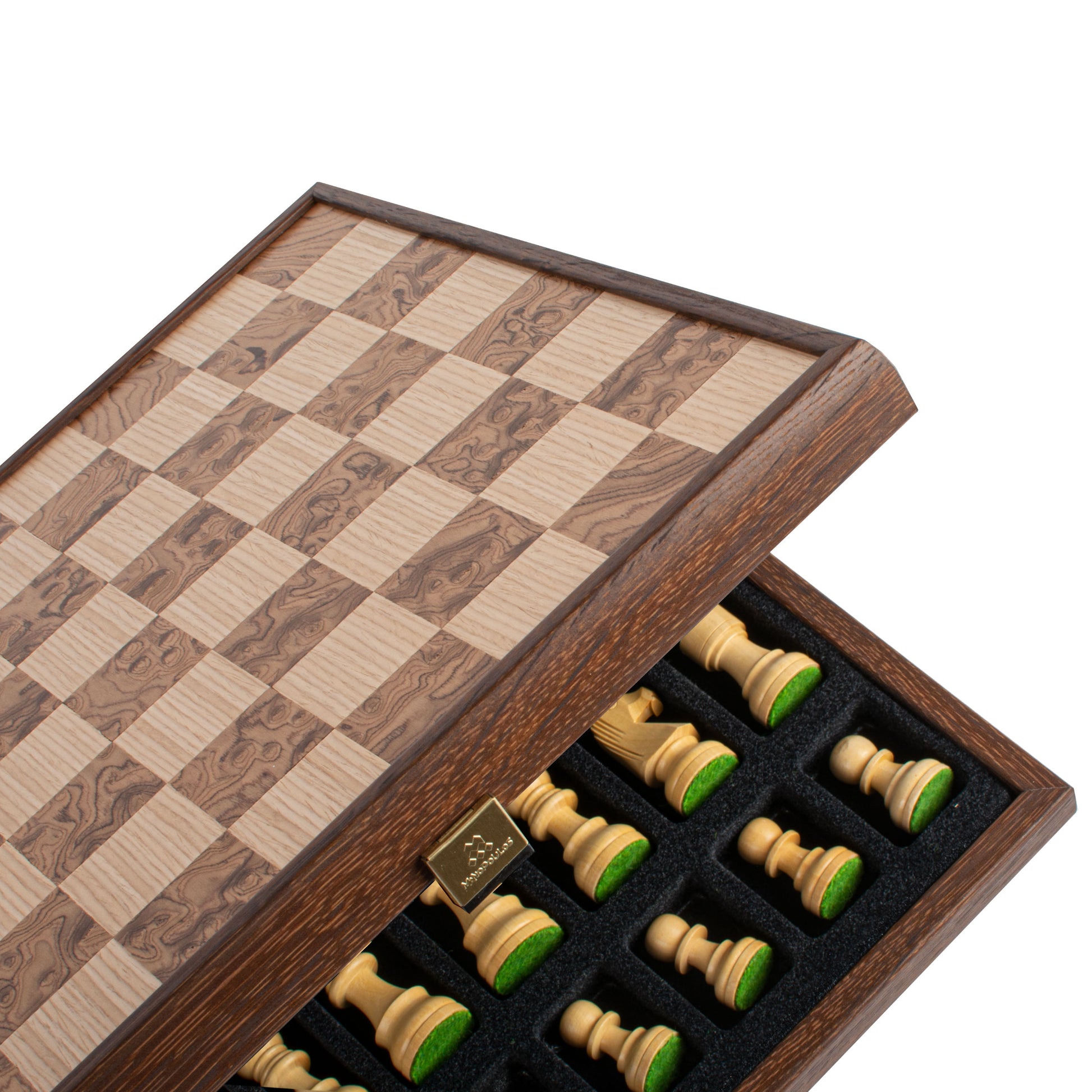 Handcrafted Walnut Burl Chess Set - 35x35cm with Staunton Chessmen (7.6cm King) - Premium Chess from MANOPOULOS Chess & Backgammon - Just €168! Shop now at MANOPOULOS Chess & Backgammon