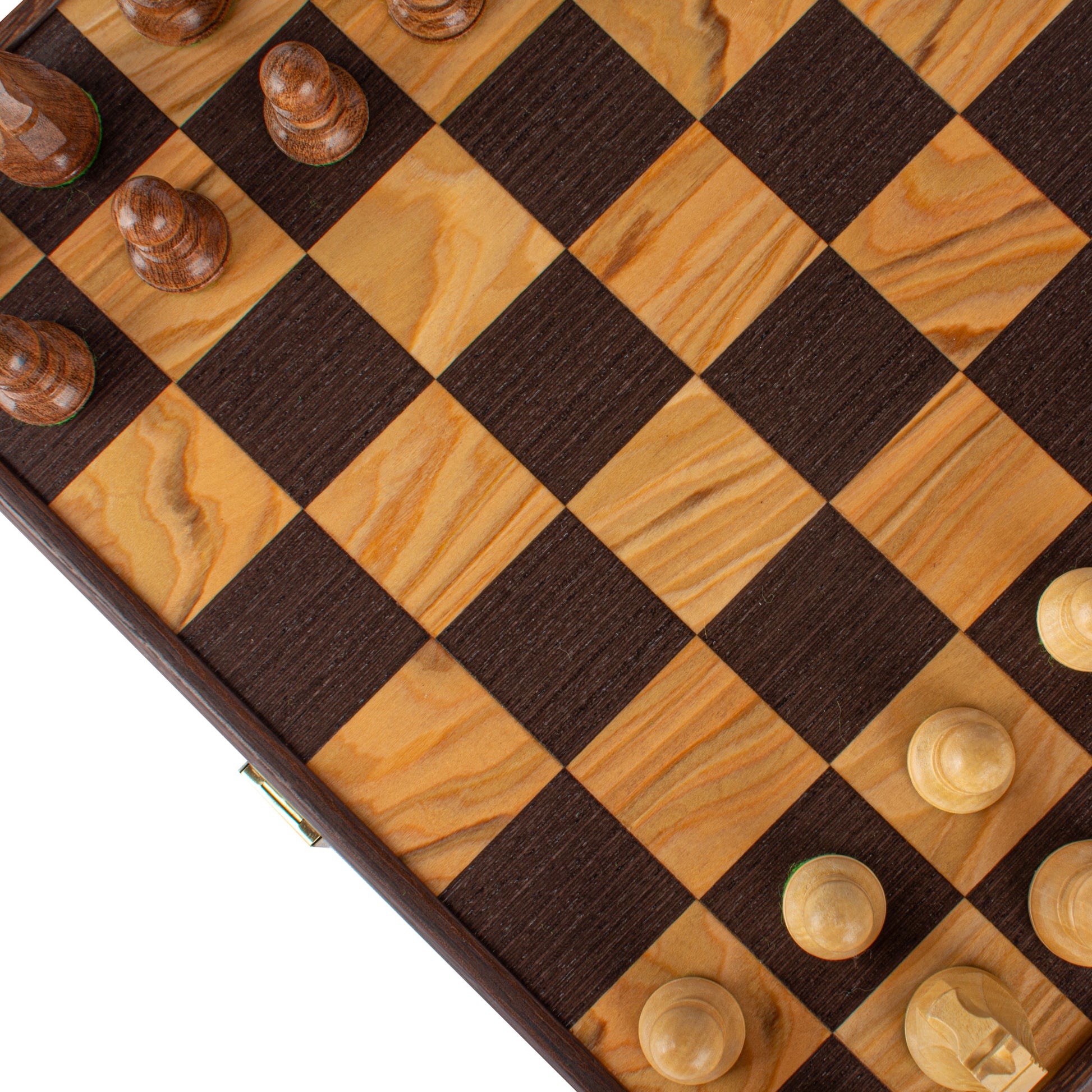 Handcrafted Olive Burl Chess Set - 35x35cm with Premium Staunton Chessmen (7.6cm King) - Premium Chess from MANOPOULOS Chess & Backgammon - Just €169! Shop now at MANOPOULOS Chess & Backgammon