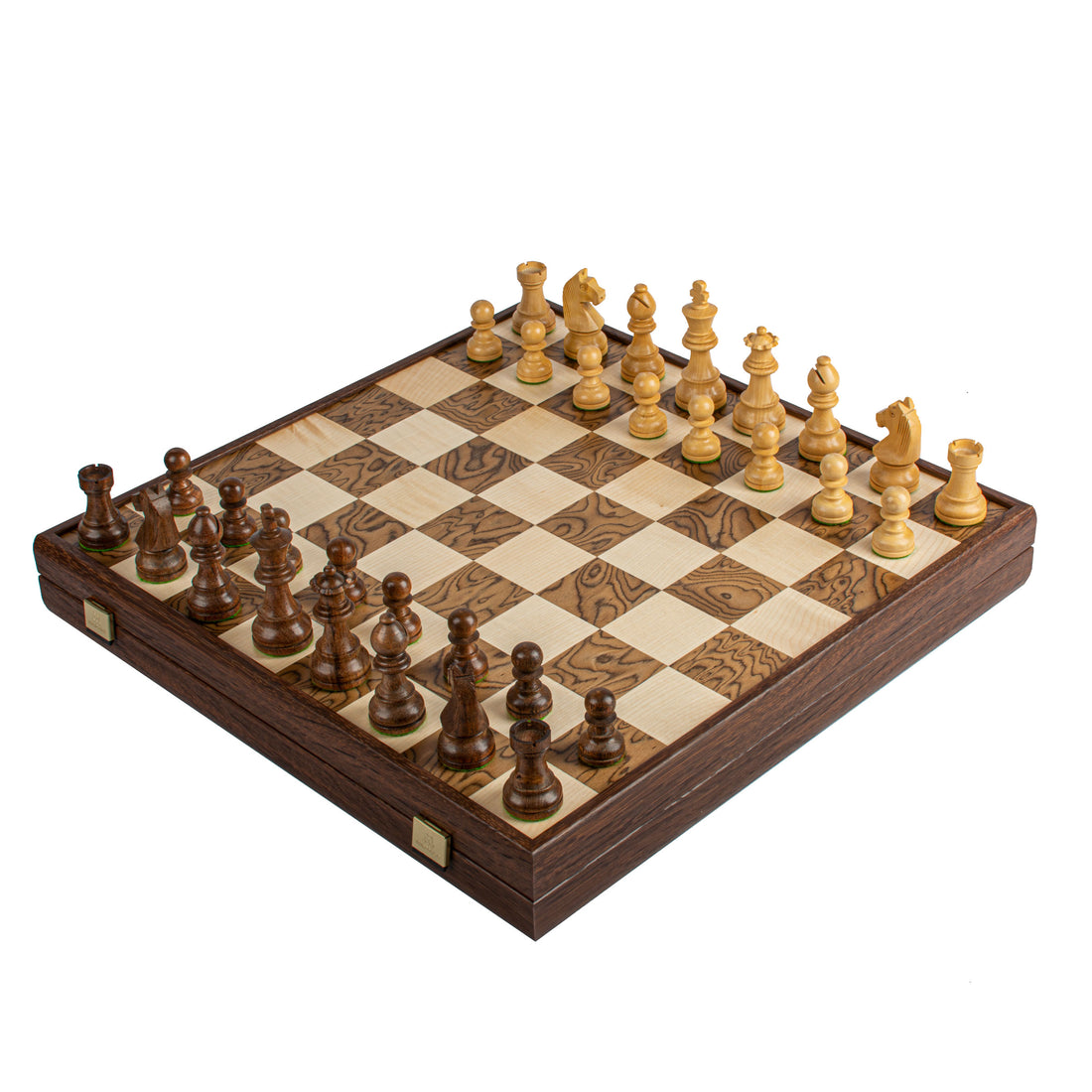 Handcrafted Walnut Burl Chess Set - 43x43cm with Staunton Chessmen (8.9cm King) - Premium Chess from MANOPOULOS Chess & Backgammon - Just €194! Shop now at MANOPOULOS Chess & Backgammon