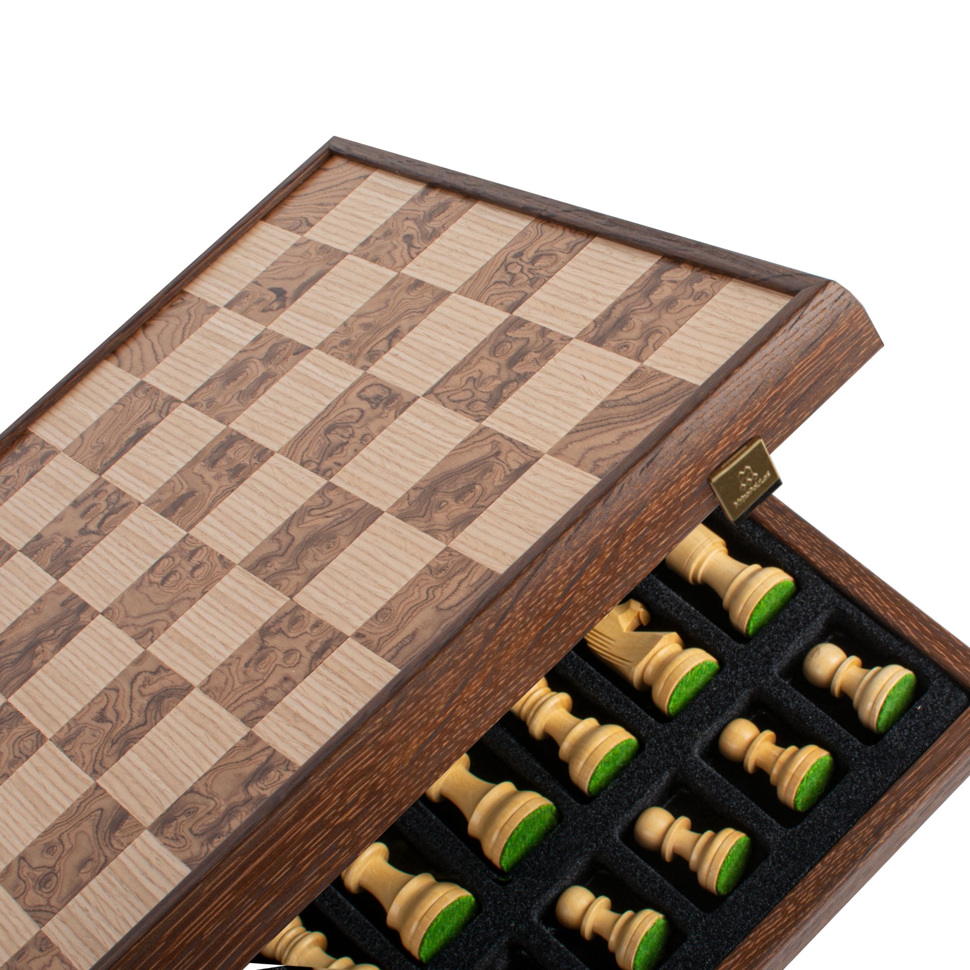 Handcrafted Walnut Burl Chess Set - 43x43cm with Staunton Chessmen (8.9cm King) - Premium Chess from MANOPOULOS Chess & Backgammon - Just €194! Shop now at MANOPOULOS Chess & Backgammon