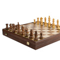 Handcrafted Walnut Burl Chess Set - 43x43cm with Staunton Chessmen (8.9cm King) - Premium Chess from MANOPOULOS Chess & Backgammon - Just €194! Shop now at MANOPOULOS Chess & Backgammon