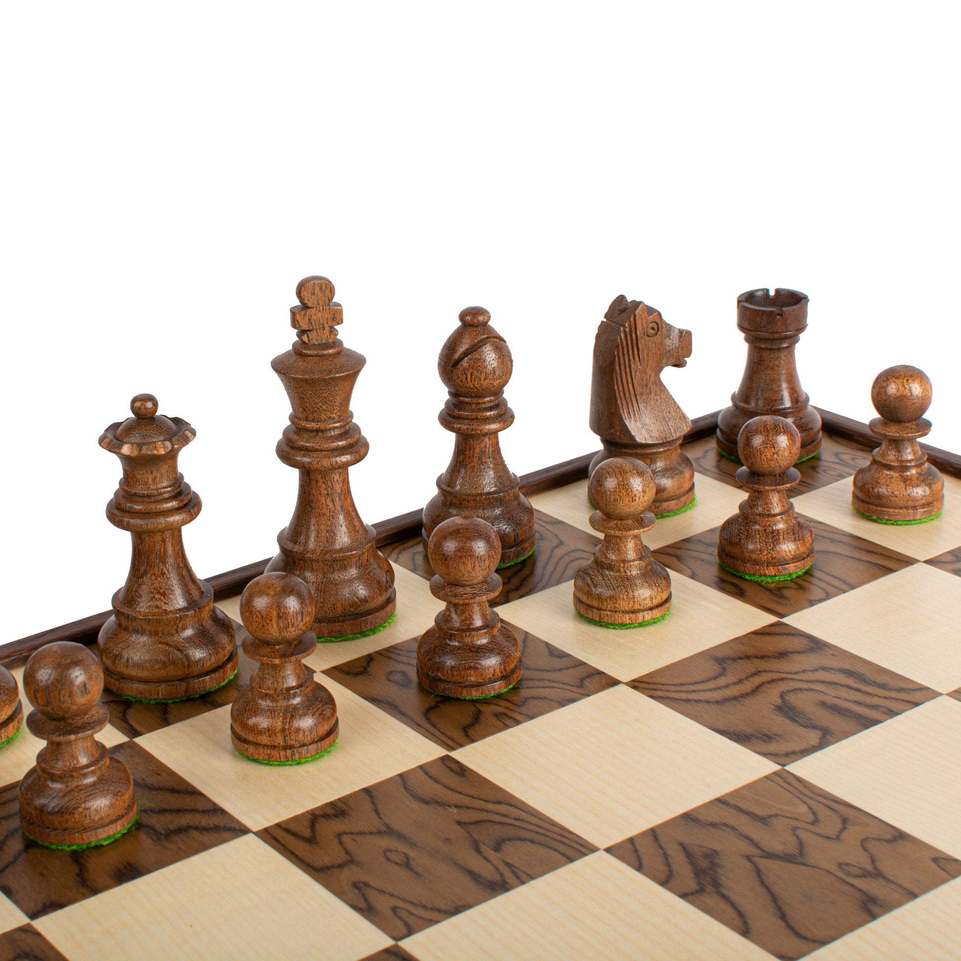 Handcrafted Walnut Burl Chess Set - 43x43cm with Staunton Chessmen (8.9cm King) - Premium Chess from MANOPOULOS Chess & Backgammon - Just €194! Shop now at MANOPOULOS Chess & Backgammon